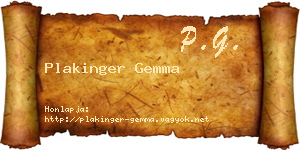 Plakinger Gemma névjegykártya